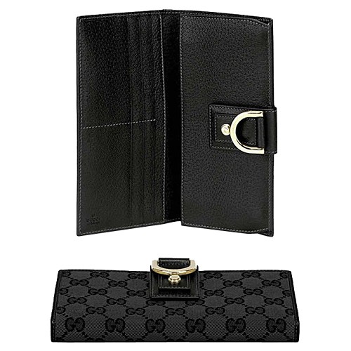 Noir Gucci Continental Ornement Anneau Portefeuille D